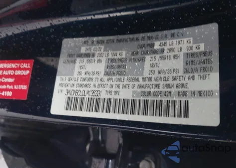 2020 Mazda Cx-30 Select Package из США, поврежденный, VIN 3MVDMBCL0LM136331